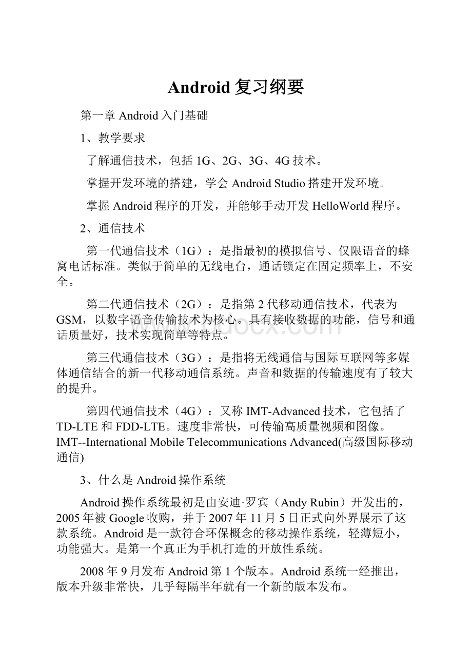 Android复习纲要.docx_第1页