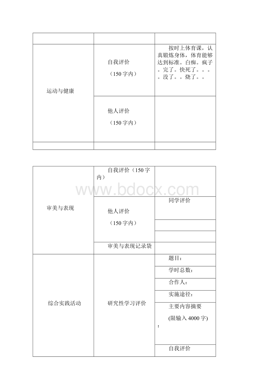 表格高中学生综合素质评价.docx_第3页