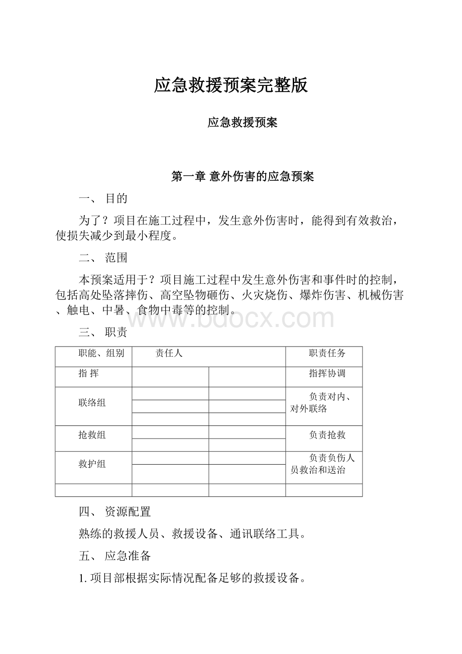 应急救援预案完整版.docx