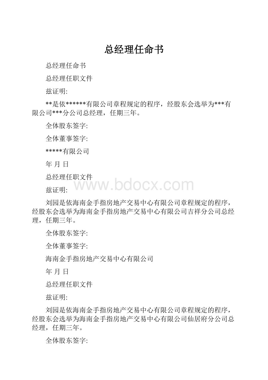 总经理任命书.docx_第1页