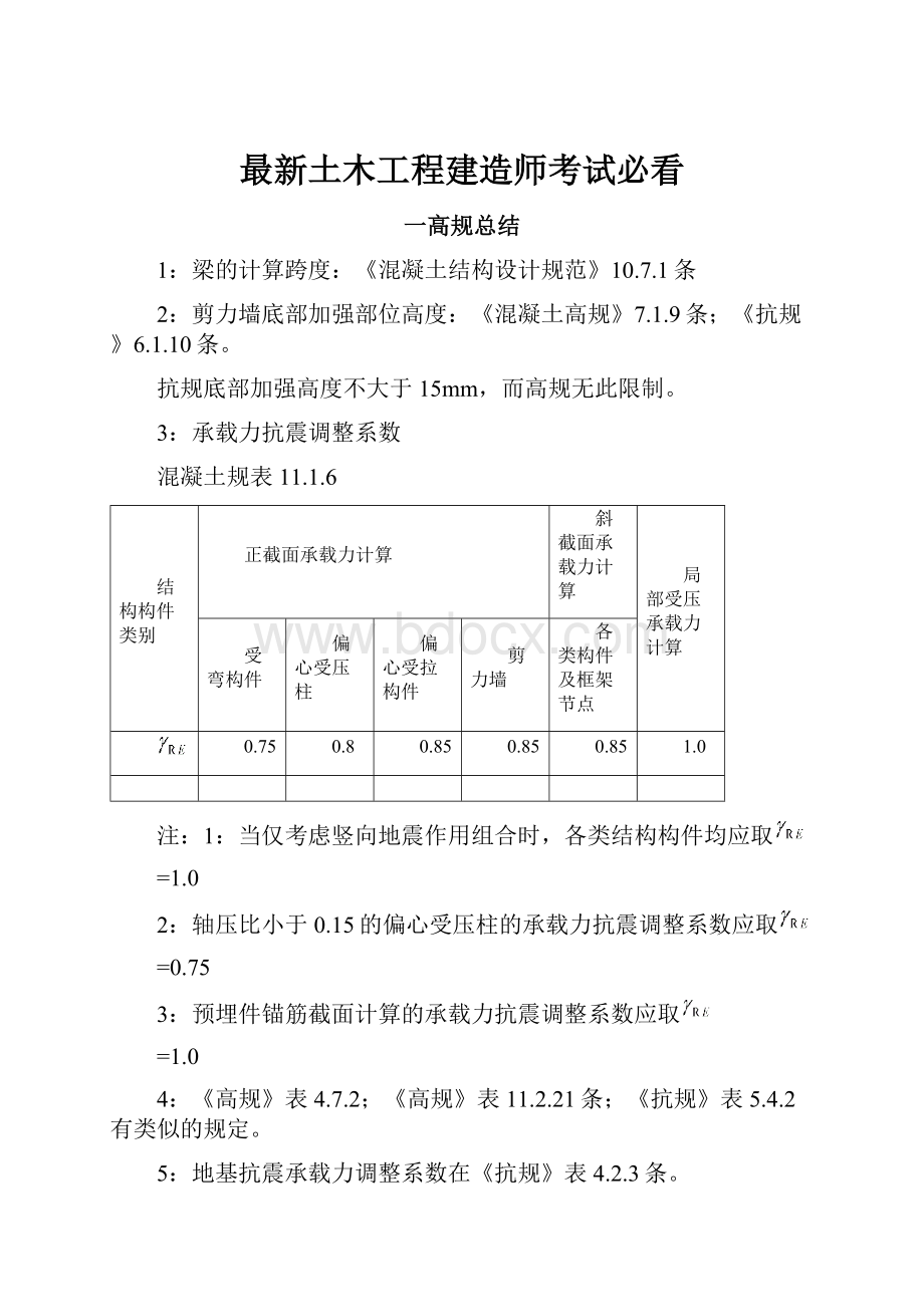 最新土木工程建造师考试必看.docx_第1页