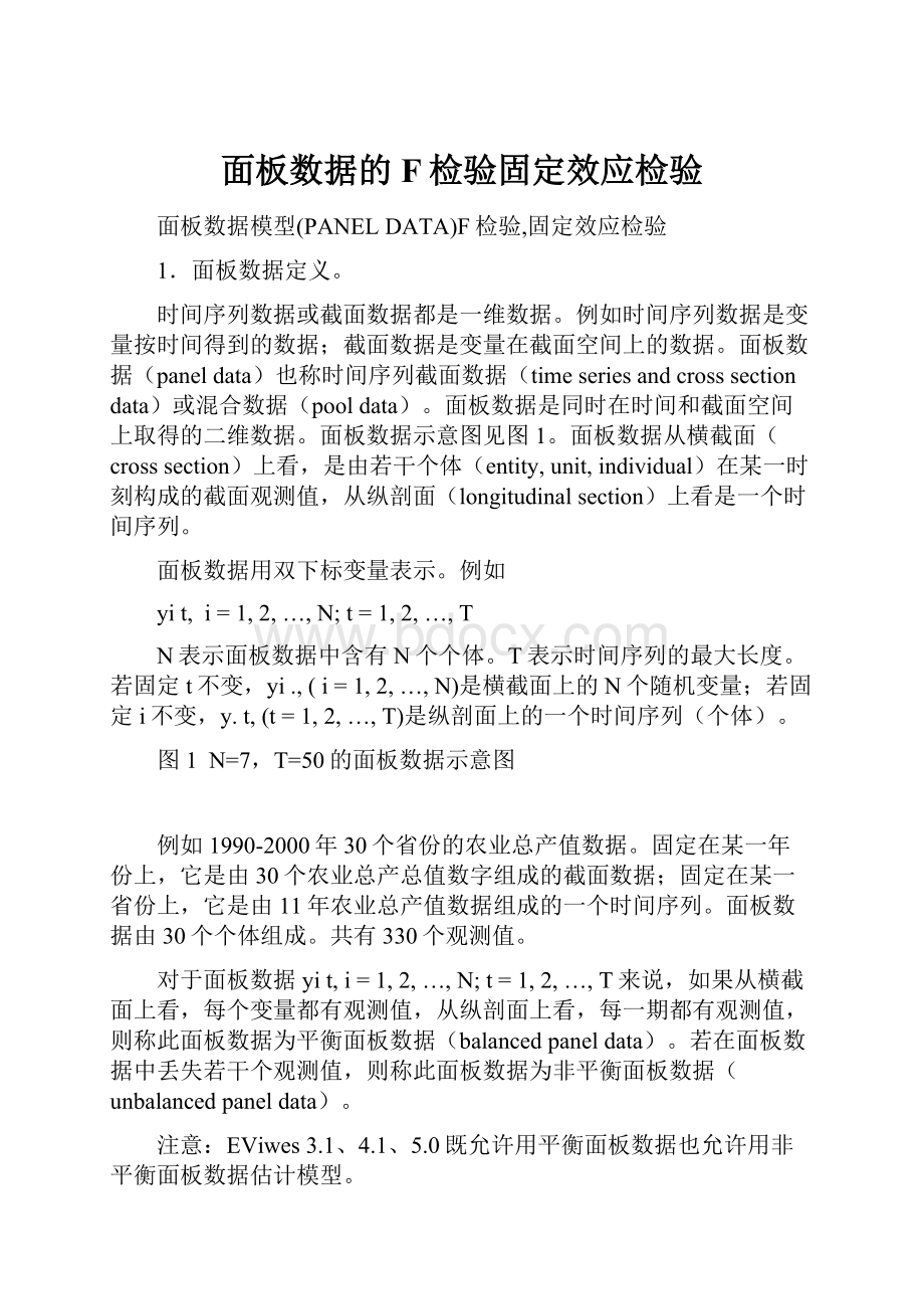 面板数据的F检验固定效应检验.docx_第1页