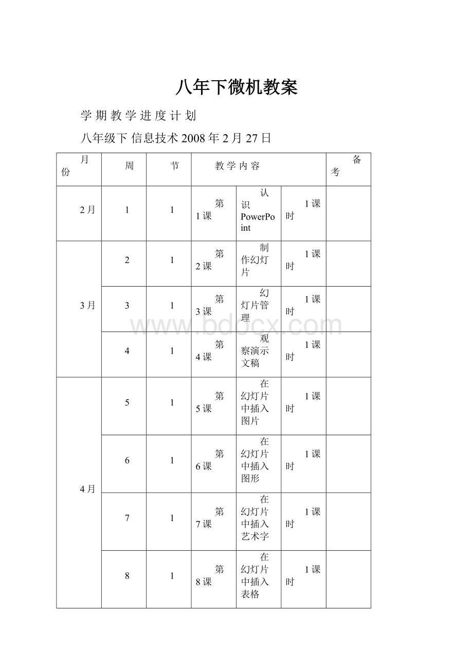 八年下微机教案.docx