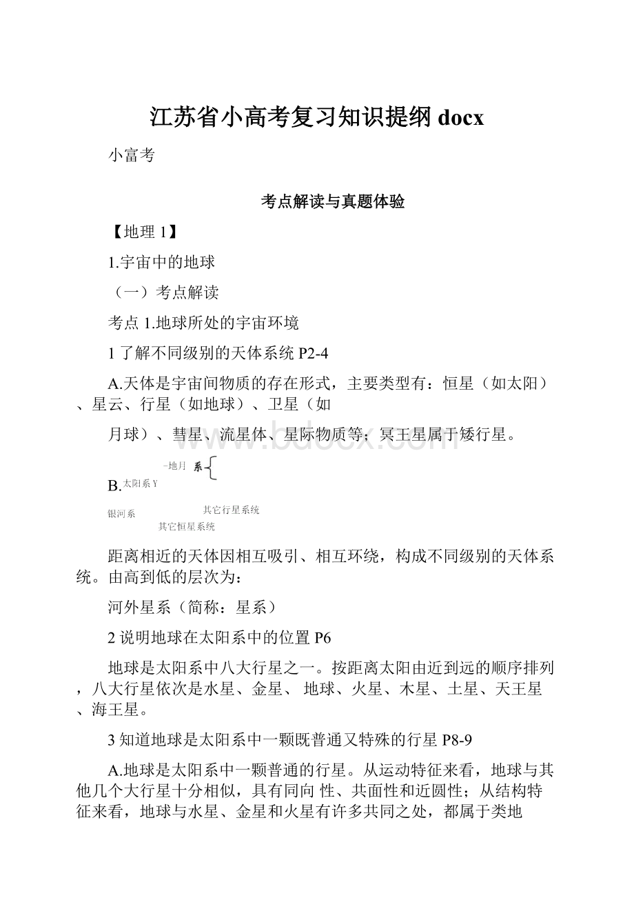 江苏省小高考复习知识提纲docx.docx