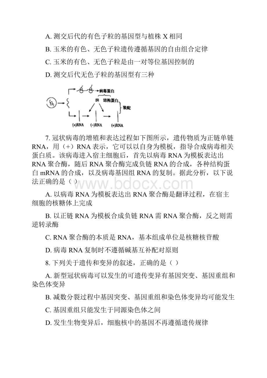 山西省孝义市学年高二生物阶段性考试试题.docx_第3页