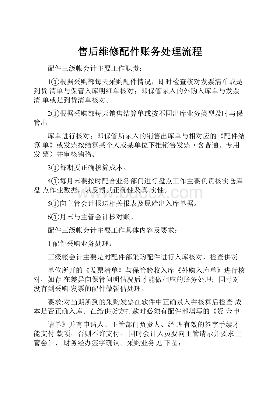 售后维修配件账务处理流程.docx_第1页