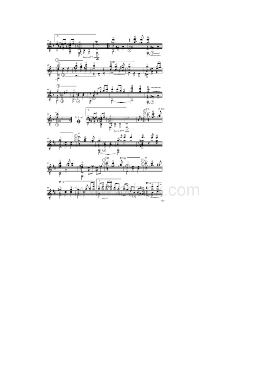 巴林奥斯作品《第三号圆舞曲》Waltz No3Op8Barrios古典吉他谱.docx_第2页