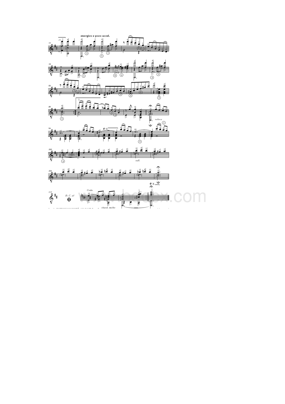 巴林奥斯作品《第三号圆舞曲》Waltz No3Op8Barrios古典吉他谱.docx_第3页