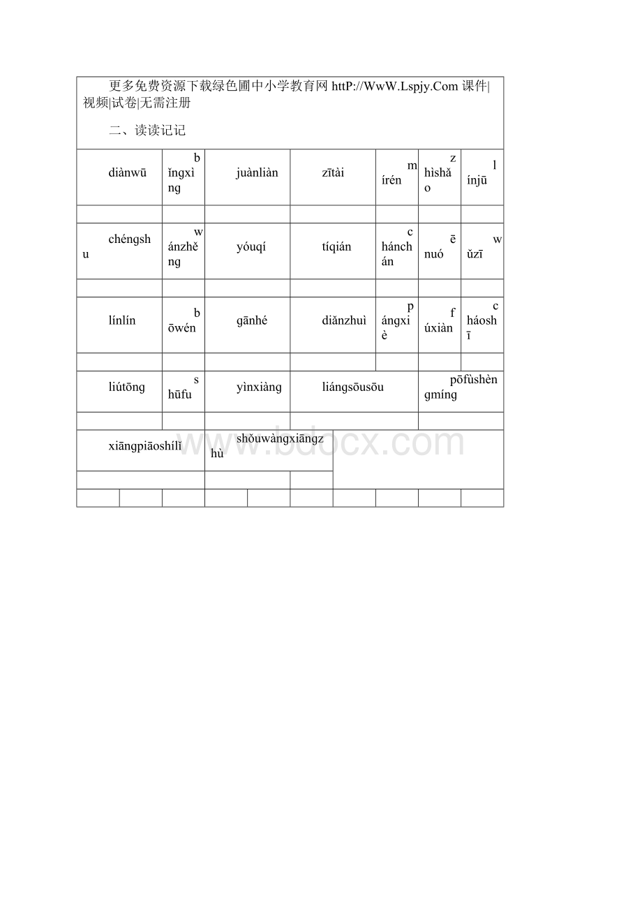 人教版五年级上册语文全册看拼音写词语默词卷2.docx_第3页