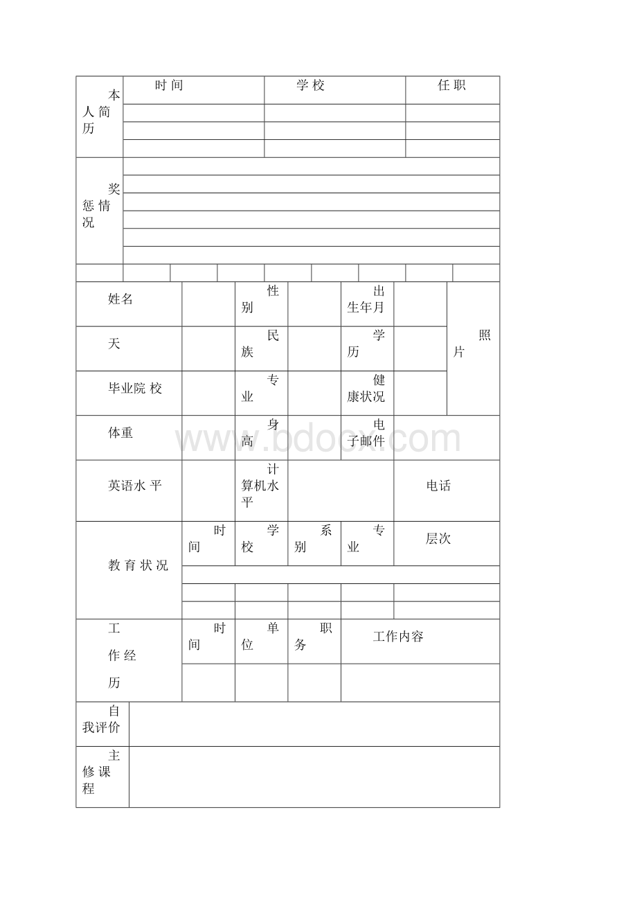 个人简历表格大全.docx_第3页