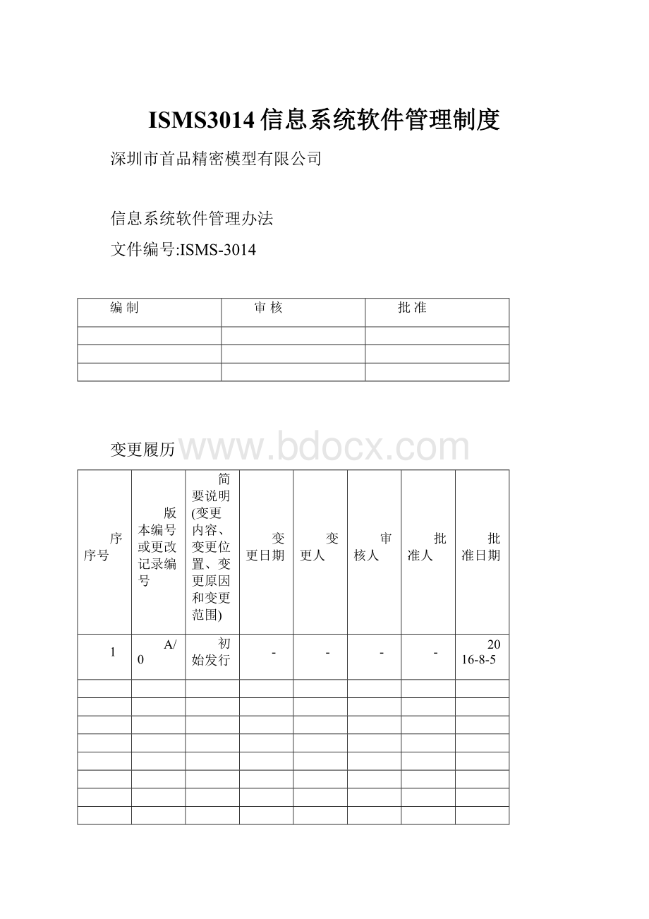 ISMS3014信息系统软件管理制度.docx