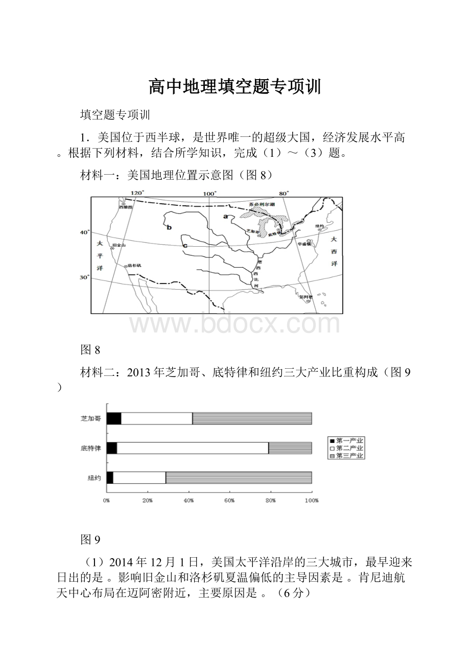 高中地理填空题专项训.docx_第1页