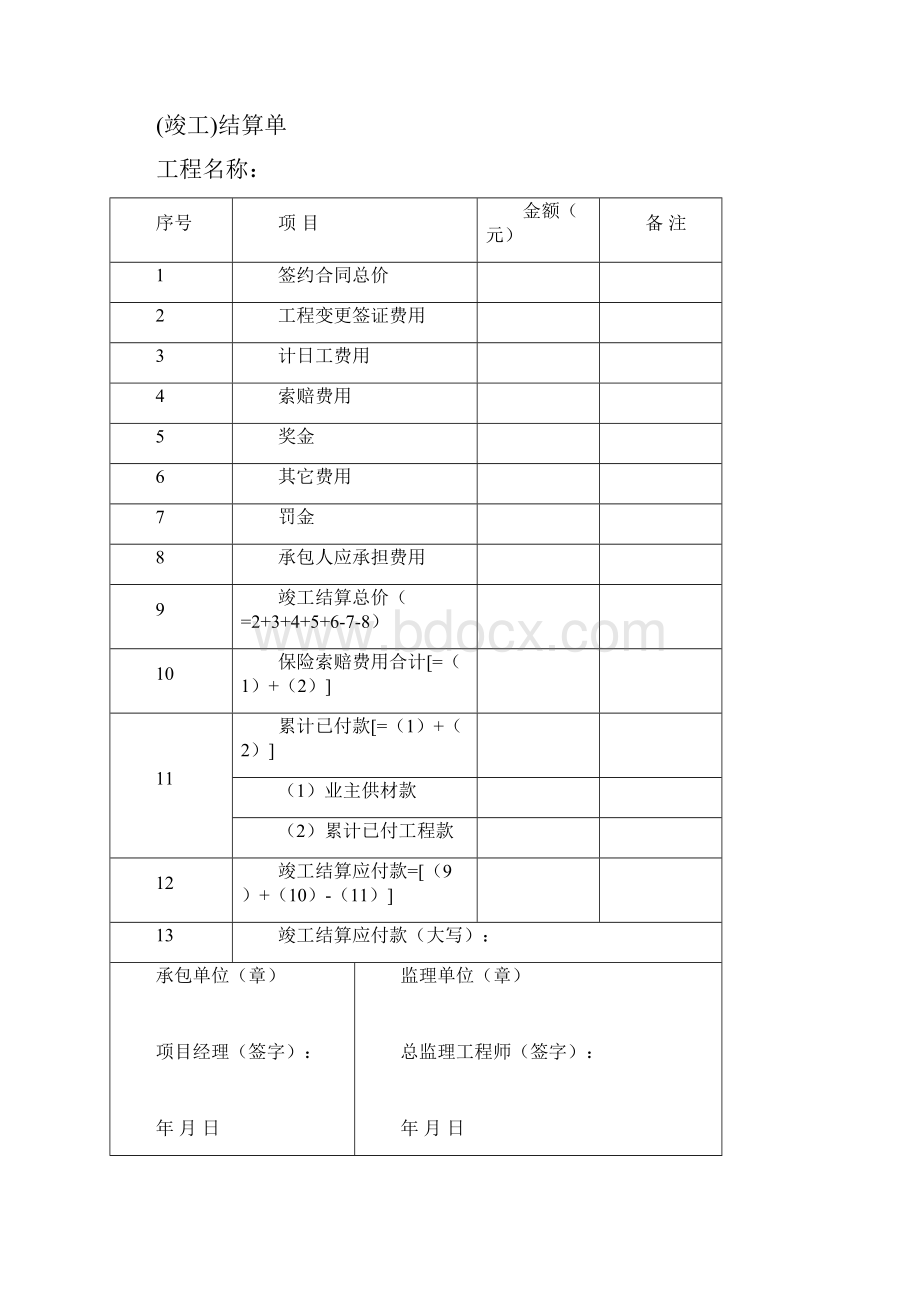 工程价款结算签证表.docx_第2页