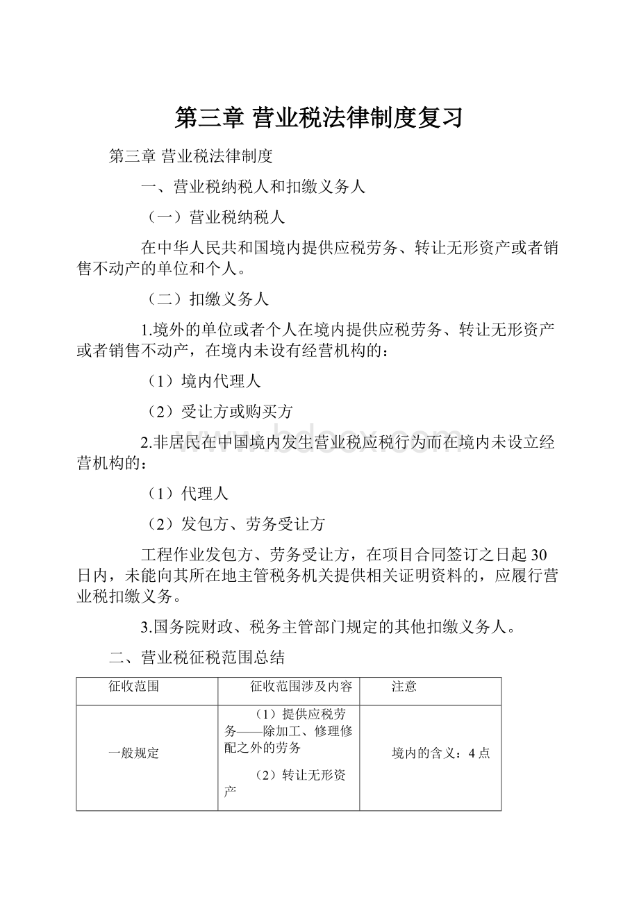 第三章 营业税法律制度复习.docx_第1页