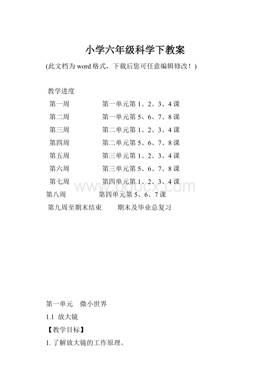 小学六年级科学下教案.docx_第1页