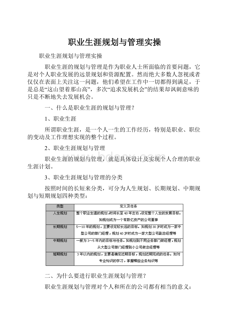 职业生涯规划与管理实操.docx_第1页