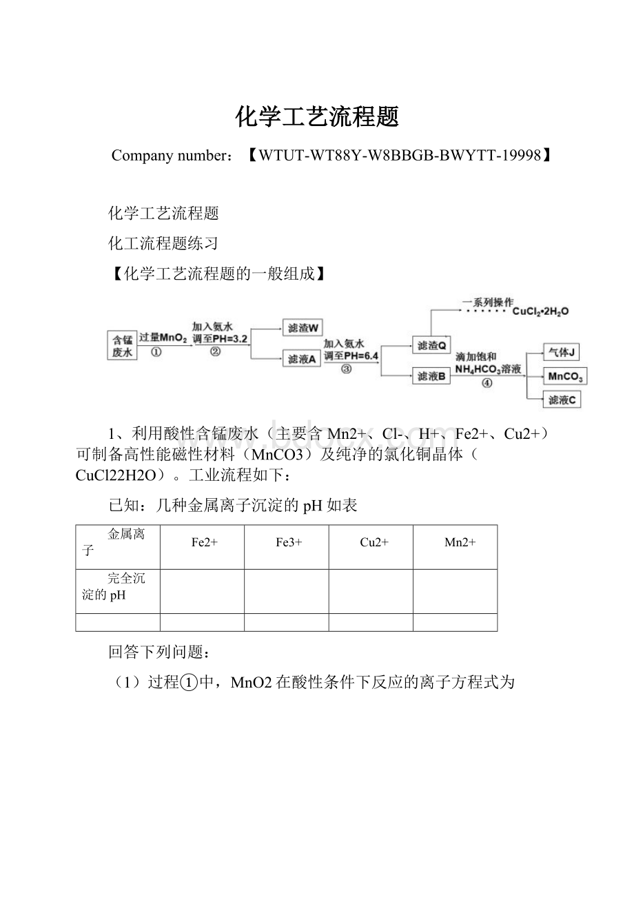 化学工艺流程题.docx_第1页