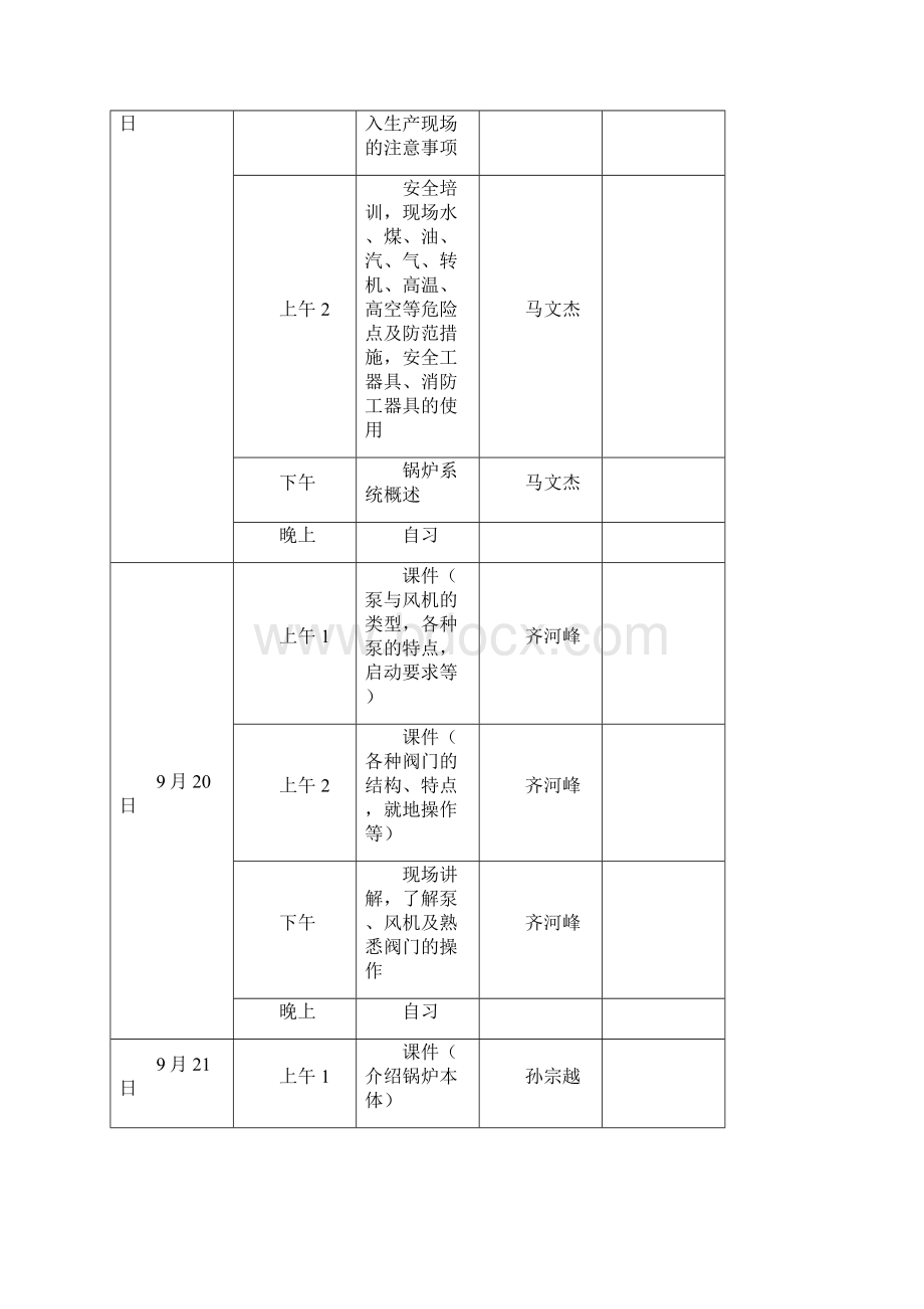 电厂发电部学员阶段性培训计划.docx_第3页