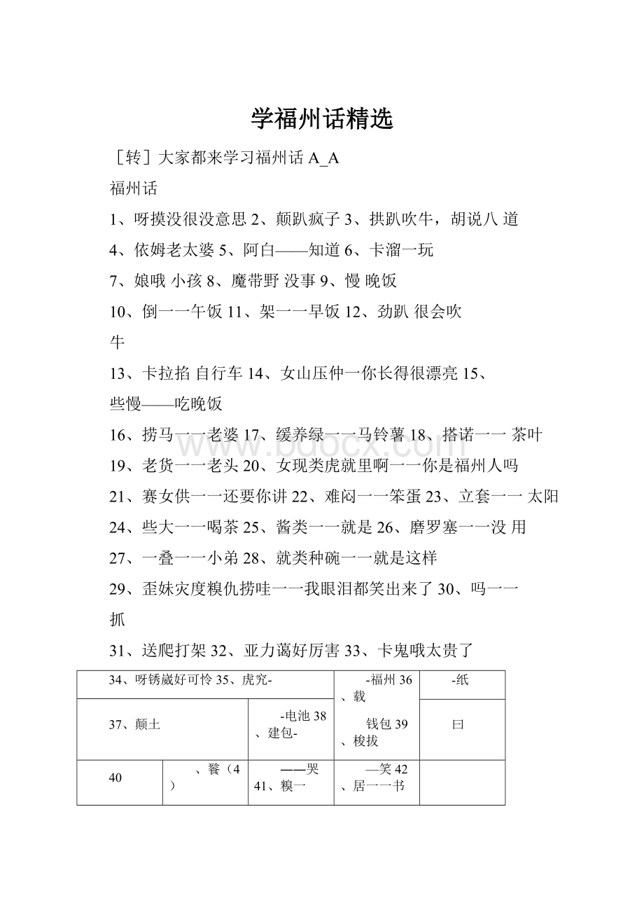 学福州话精选.docx