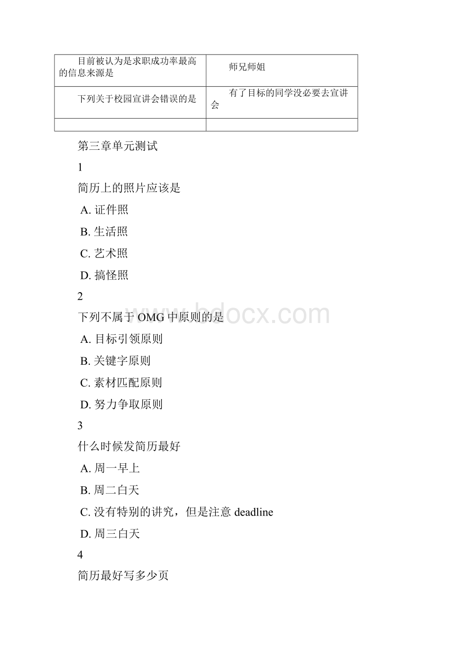 最新知到求职omg大学生就业指导与技能开发章节答案智慧树求职omg大学生就业指导与技能开发单元测.docx_第2页