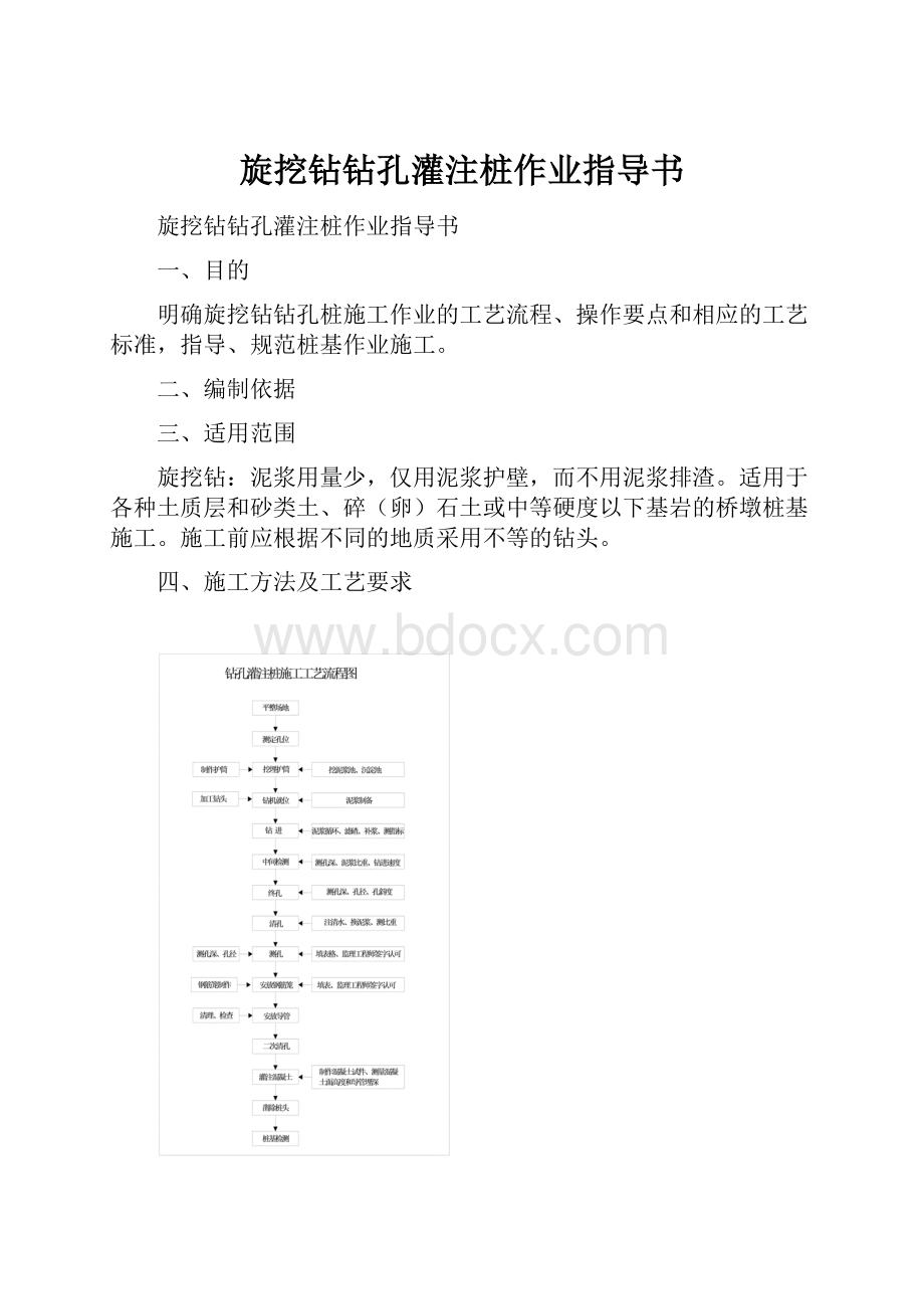 旋挖钻钻孔灌注桩作业指导书.docx