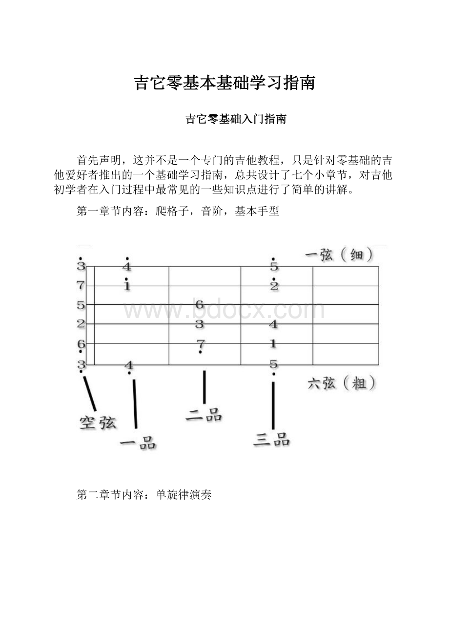 吉它零基本基础学习指南.docx_第1页