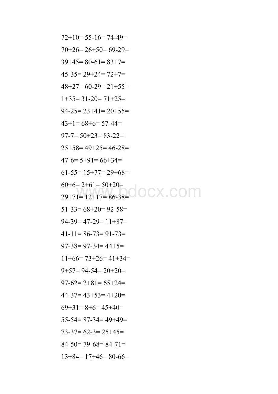 小学一年级下册数学口算题100以内.docx_第3页