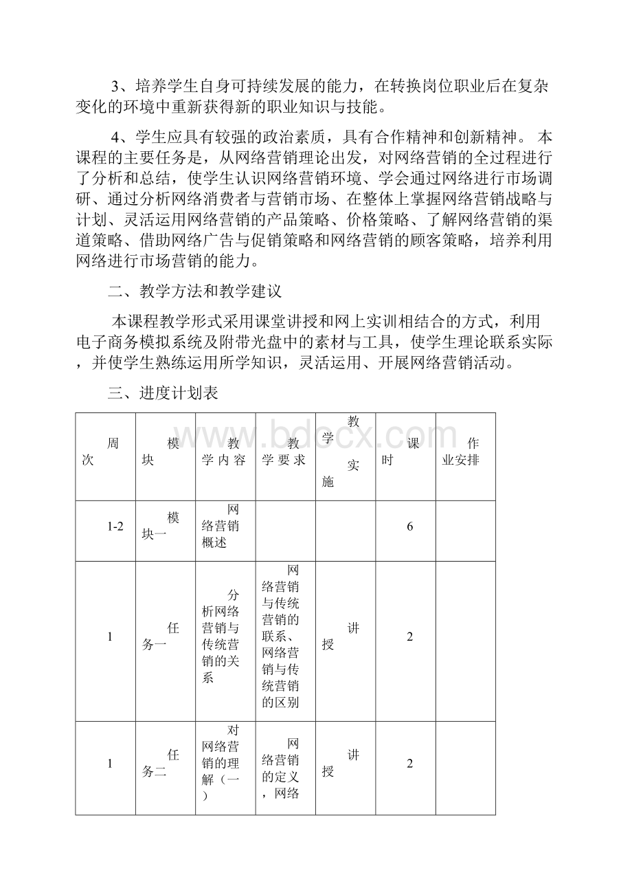 网络营销教学计划.docx_第2页