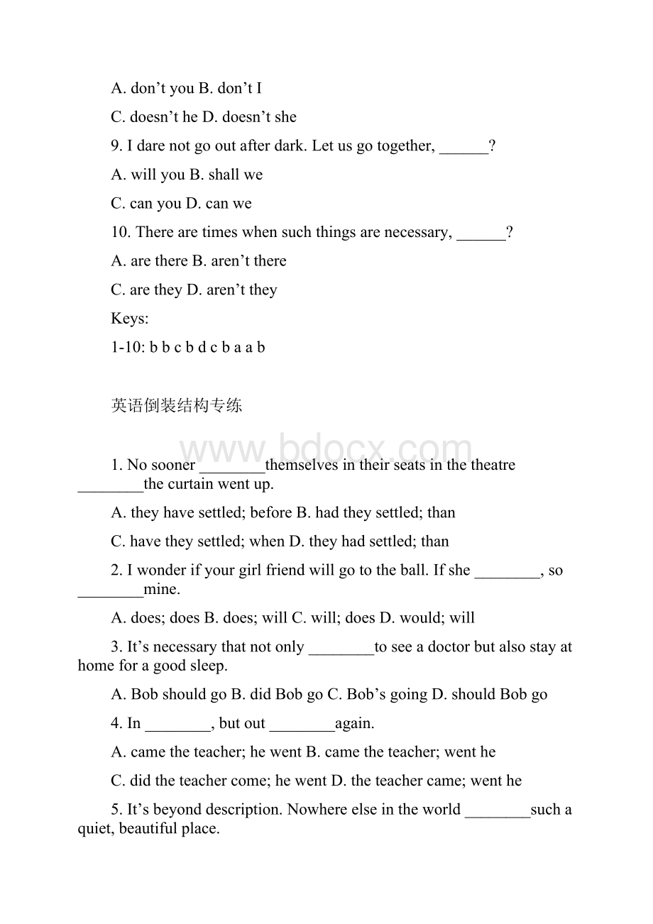 反意疑问句与倒装句小练.docx_第2页