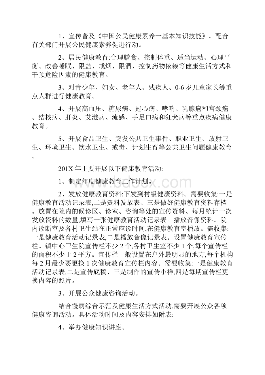 健康教育工作计划总结.docx_第2页