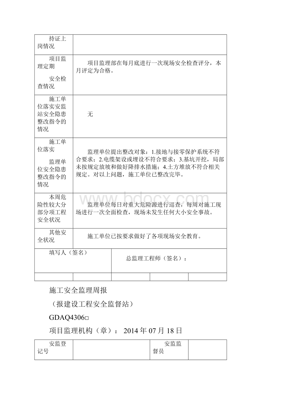 施工安全监理周报.docx_第2页