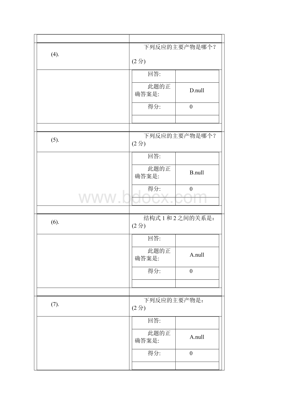 有机化学 答案厦门大学在线测试.docx_第2页