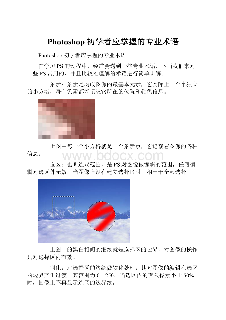 Photoshop初学者应掌握的专业术语.docx