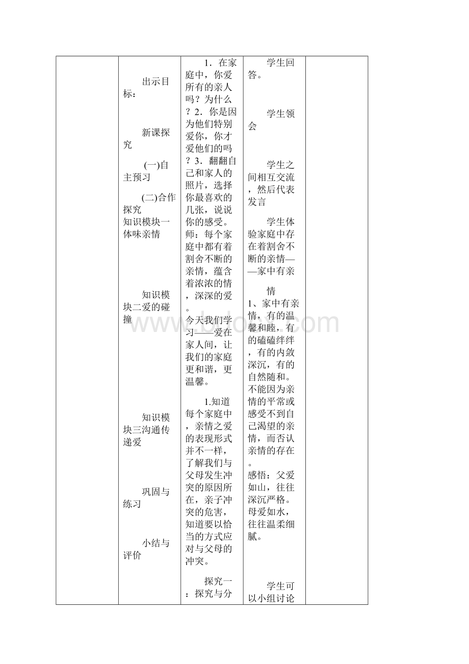 七年级道德与法治上册第三单元师长情谊第七课亲情之爱第2框爱在家人间教案新人教版.docx_第2页