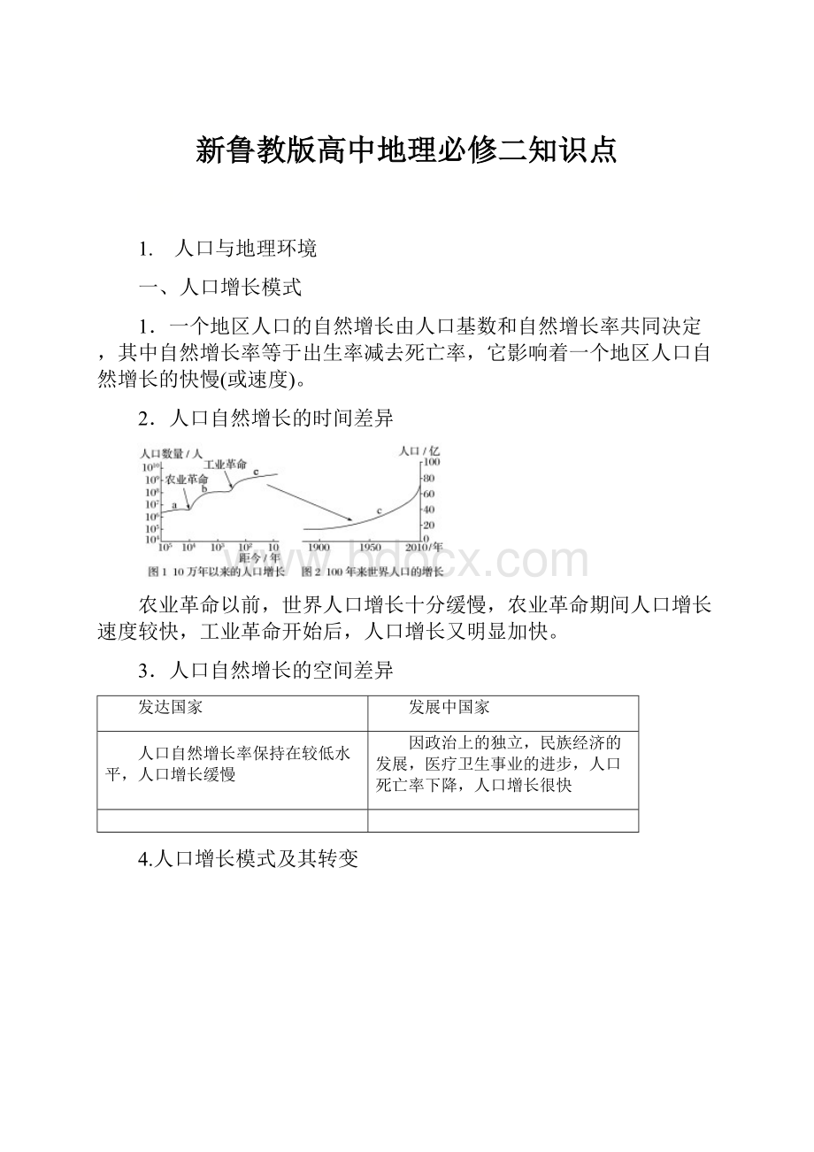 新鲁教版高中地理必修二知识点.docx