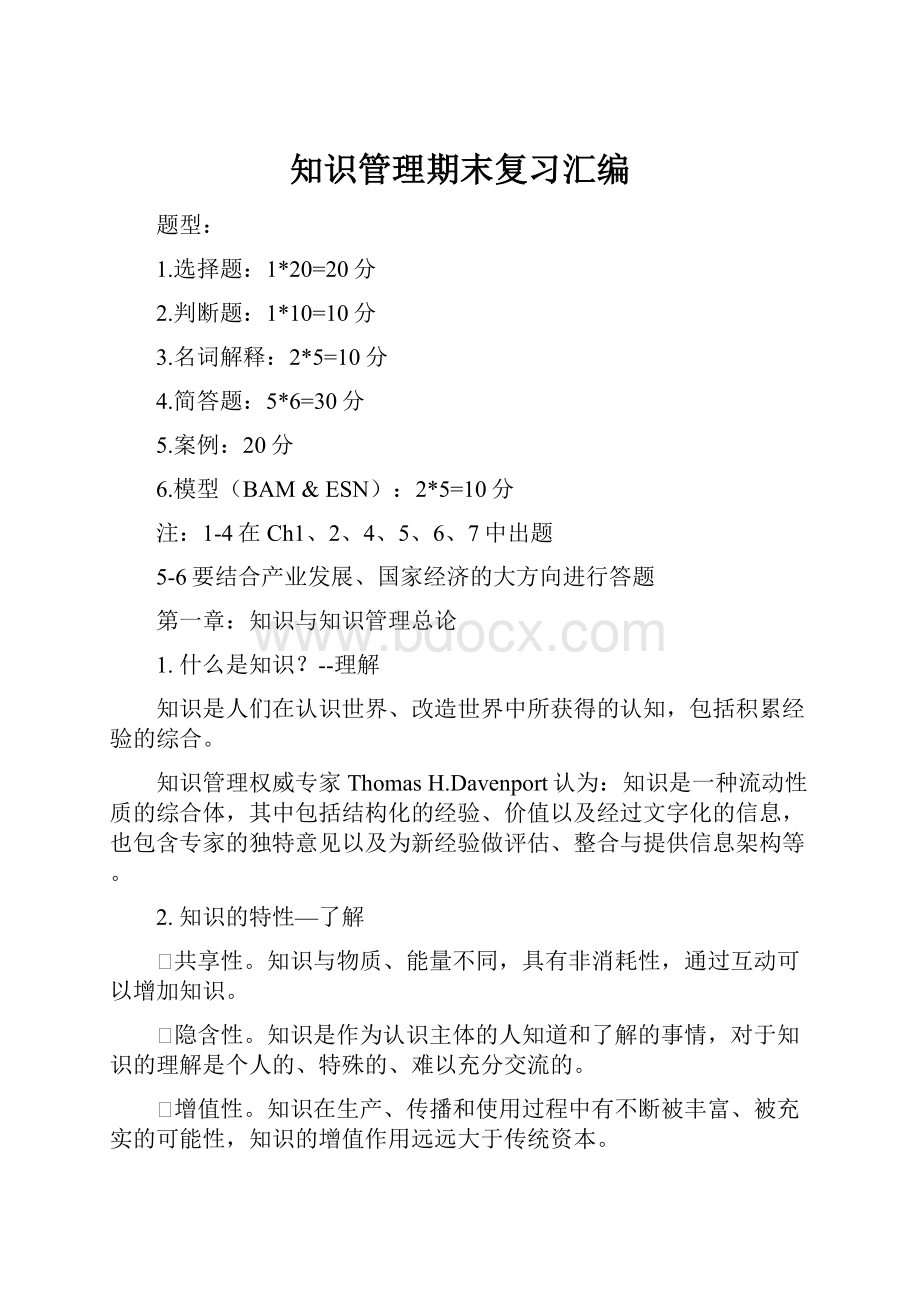 知识管理期末复习汇编.docx_第1页