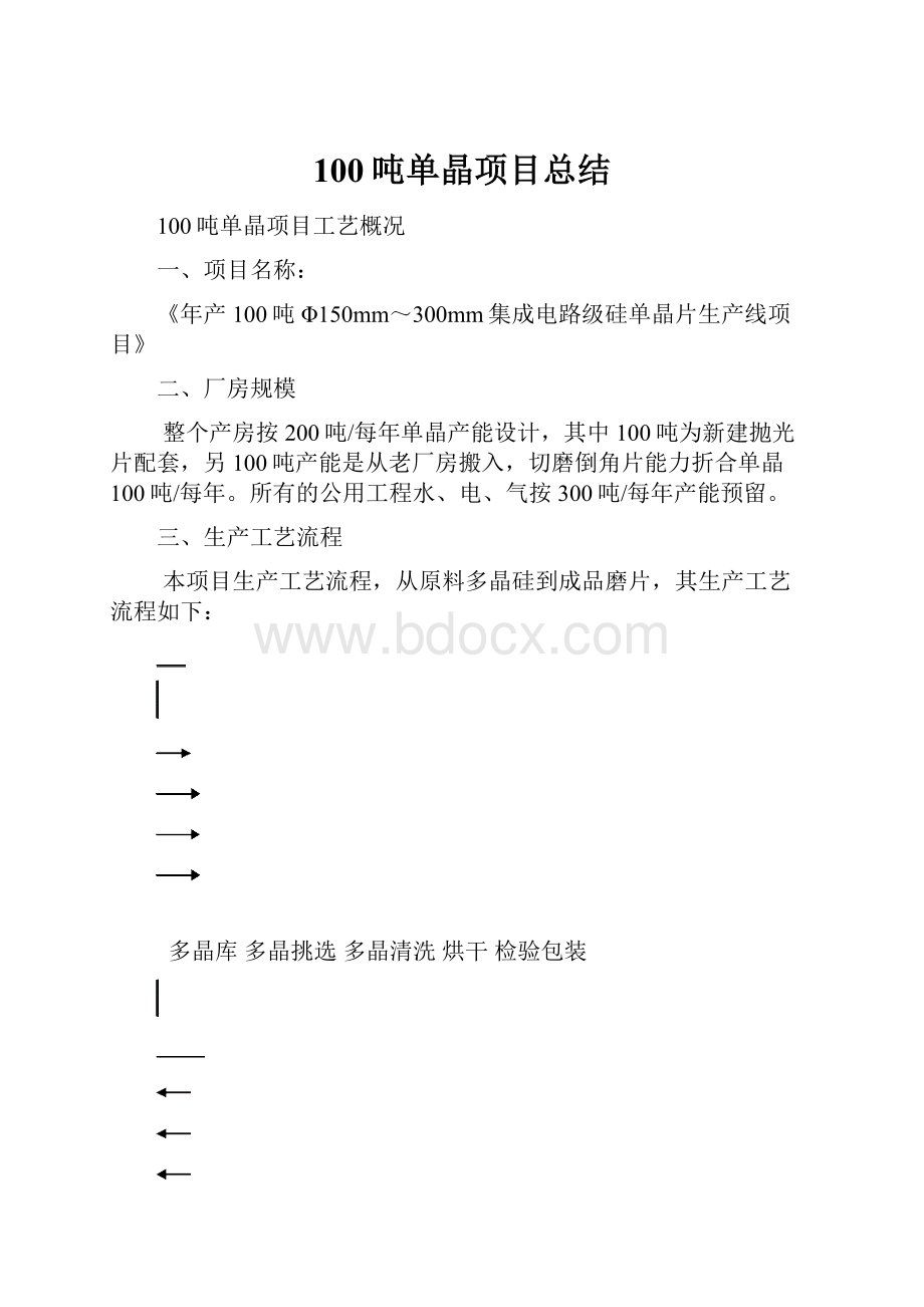 100吨单晶项目总结.docx_第1页