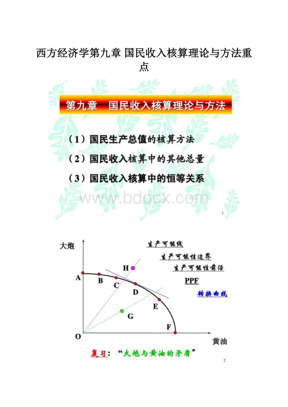 西方经济学第九章国民收入核算理论与方法重点.docx_第1页