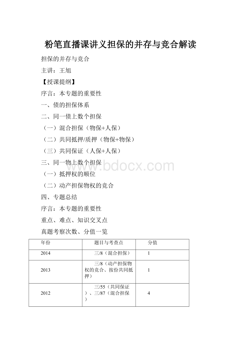 粉笔直播课讲义担保的并存与竞合解读.docx_第1页