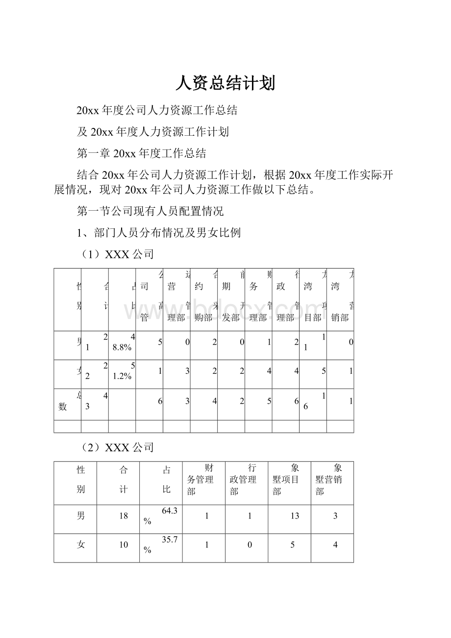 人资总结计划.docx