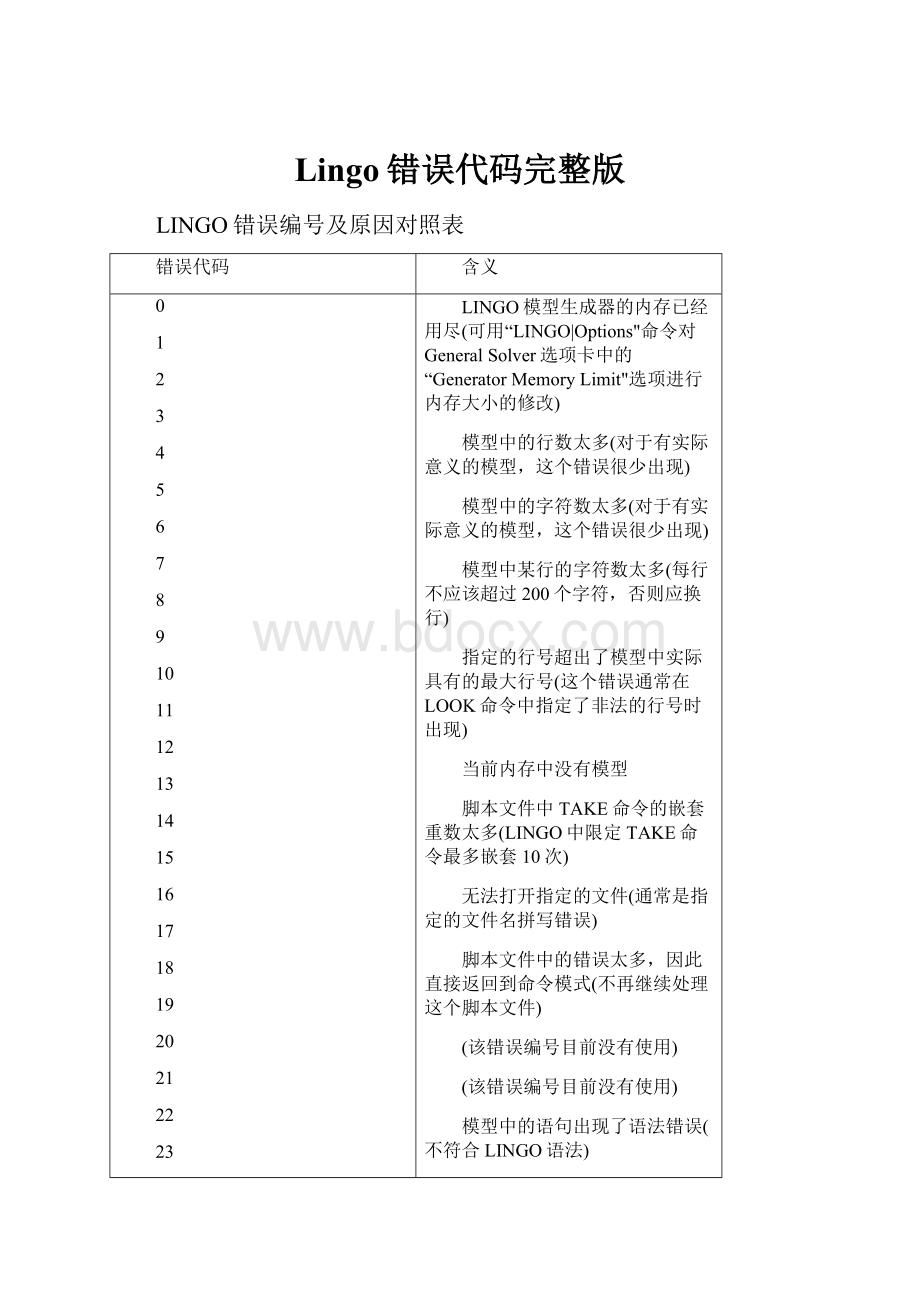 Lingo错误代码完整版.docx