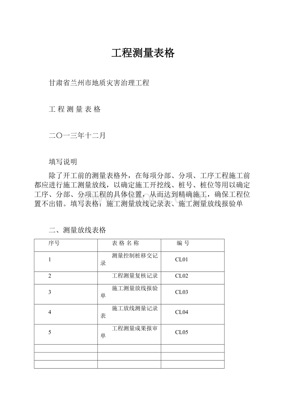 工程测量表格.docx_第1页