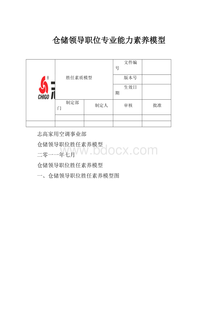 仓储领导职位专业能力素养模型.docx_第1页