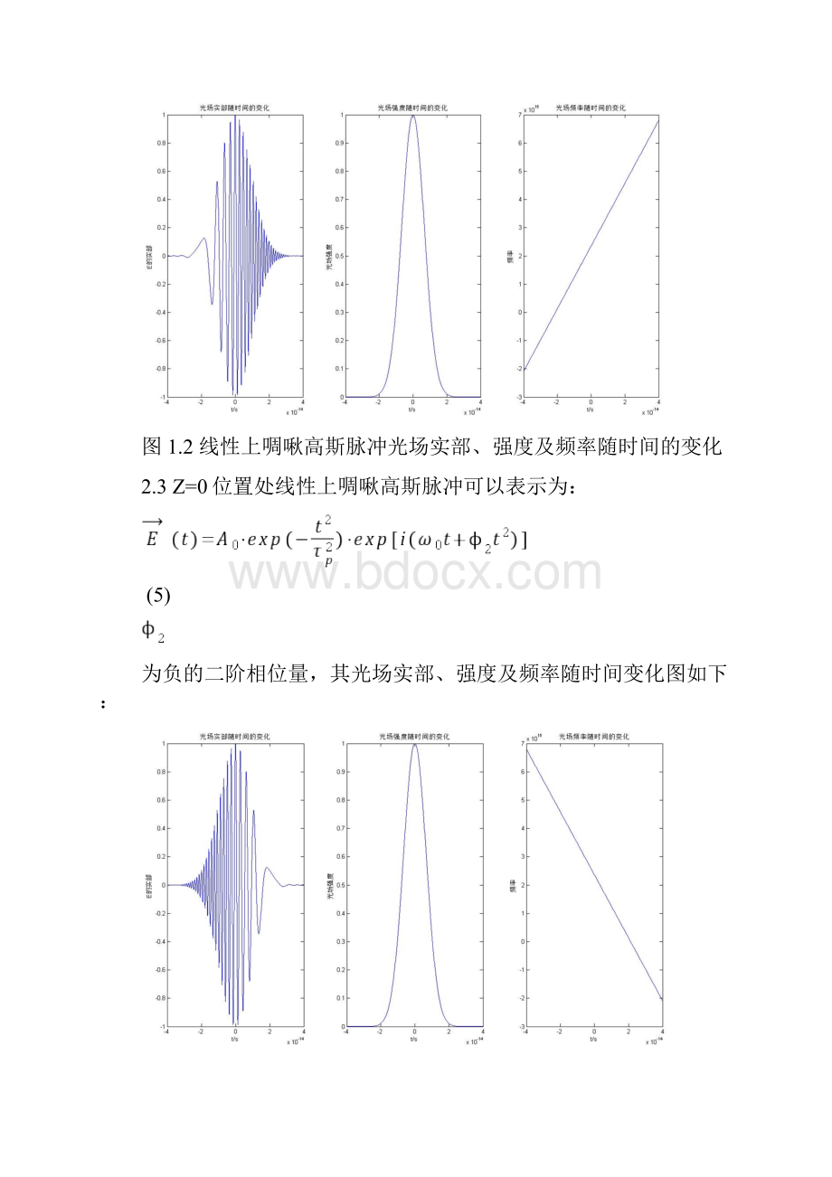 matlab用于超短脉冲中啁啾与色散概念的理解.docx_第3页