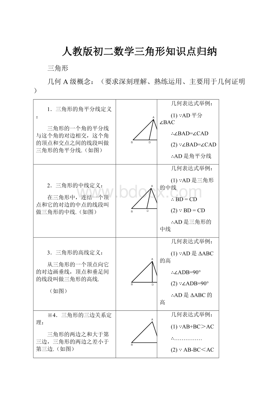 人教版初二数学三角形知识点归纳.docx_第1页