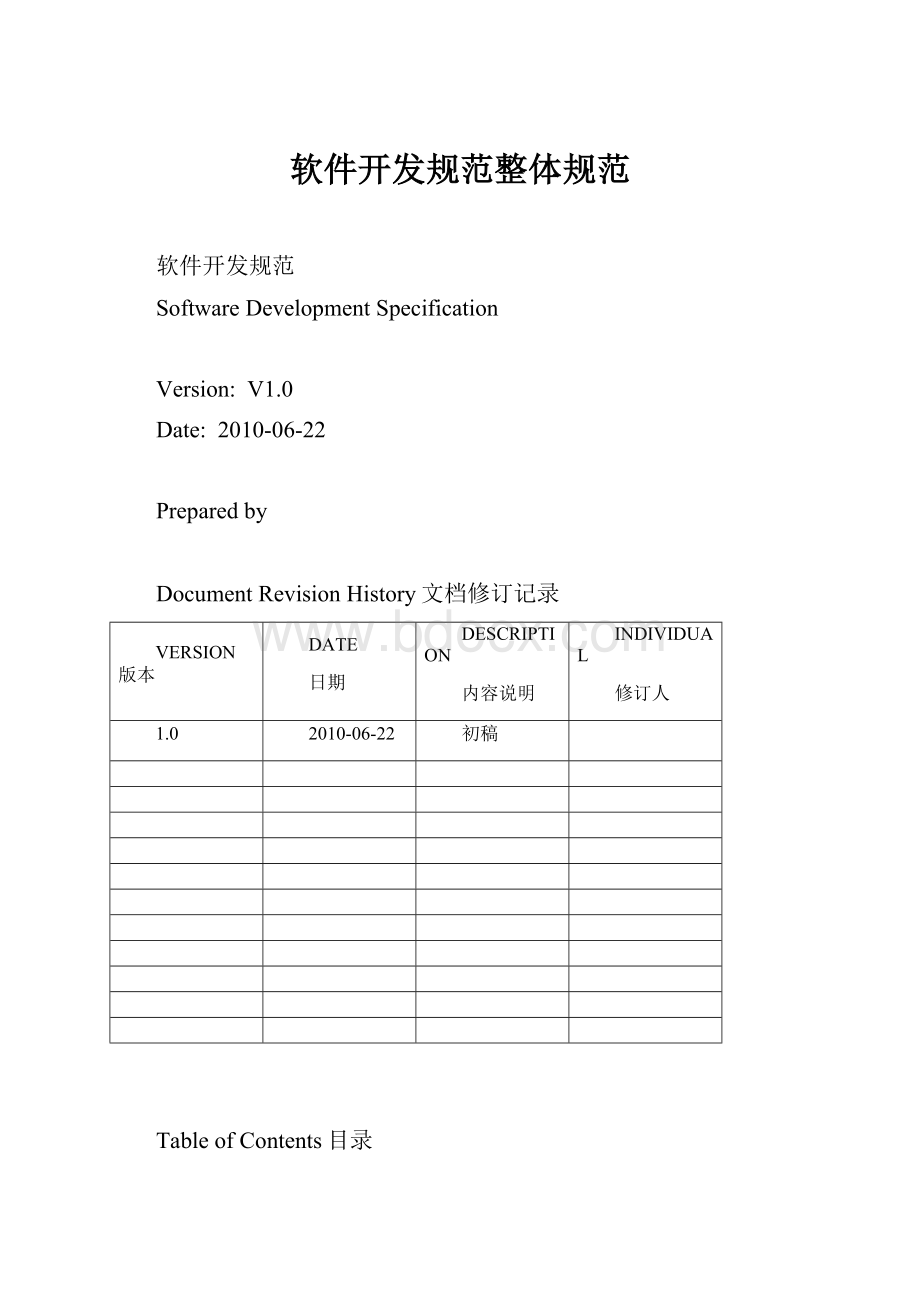 软件开发规范整体规范.docx_第1页