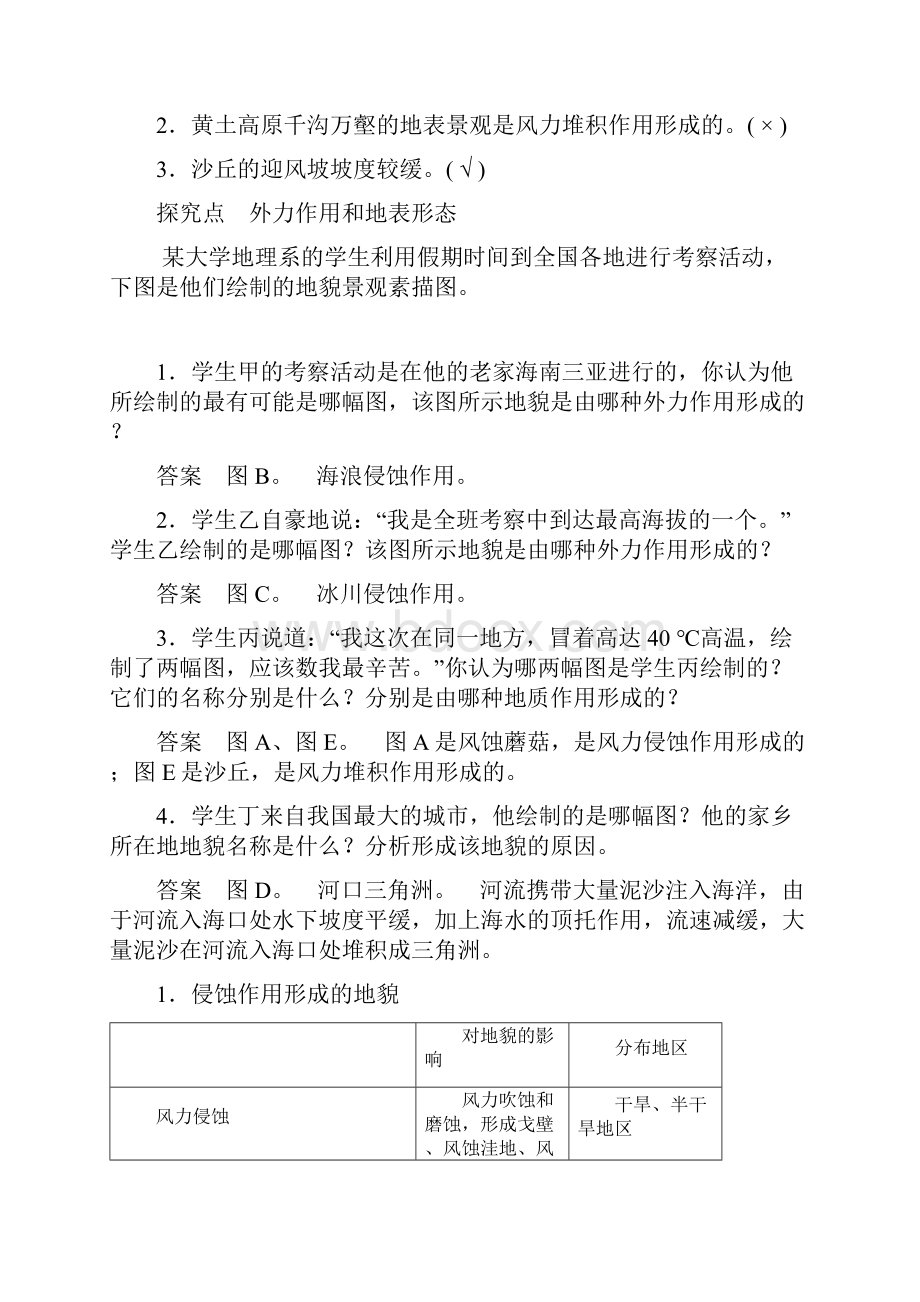 高中地理 鲁教版选择性必修1 新教材第二单元 第二节 课时2 外力与地表形态的变化.docx_第3页