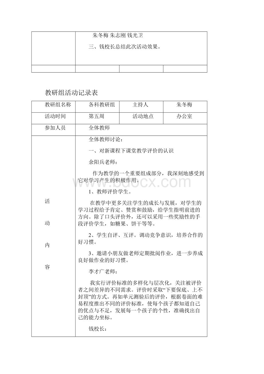 河坝小学教研组活动记录表.docx_第2页