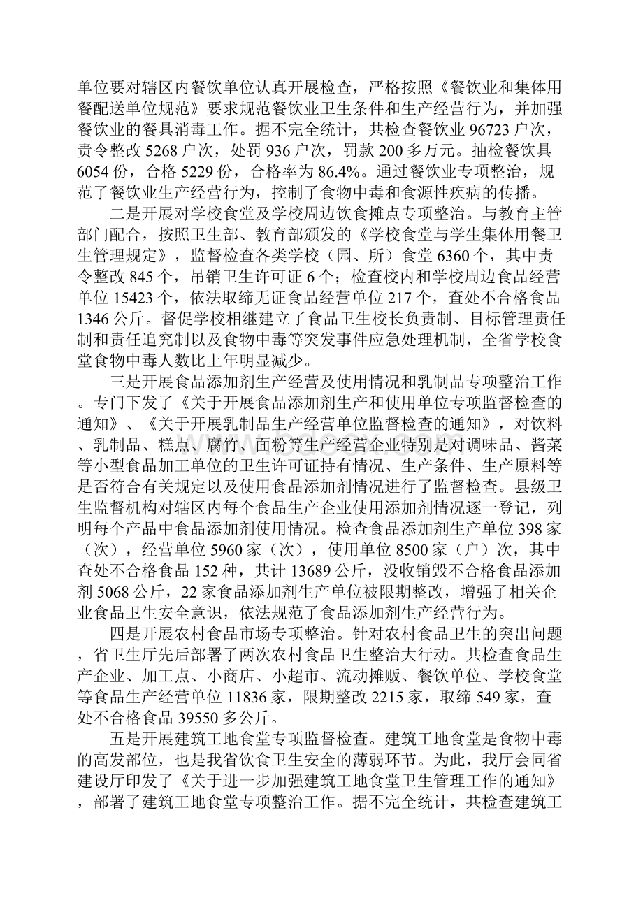 全省食品专项整治工作总结.docx_第2页