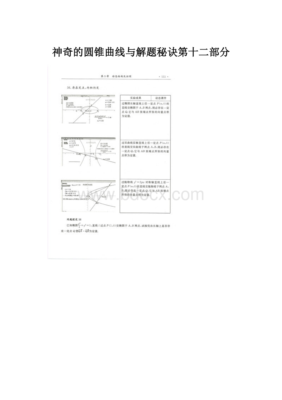 神奇的圆锥曲线与解题秘诀第十二部分.docx_第1页